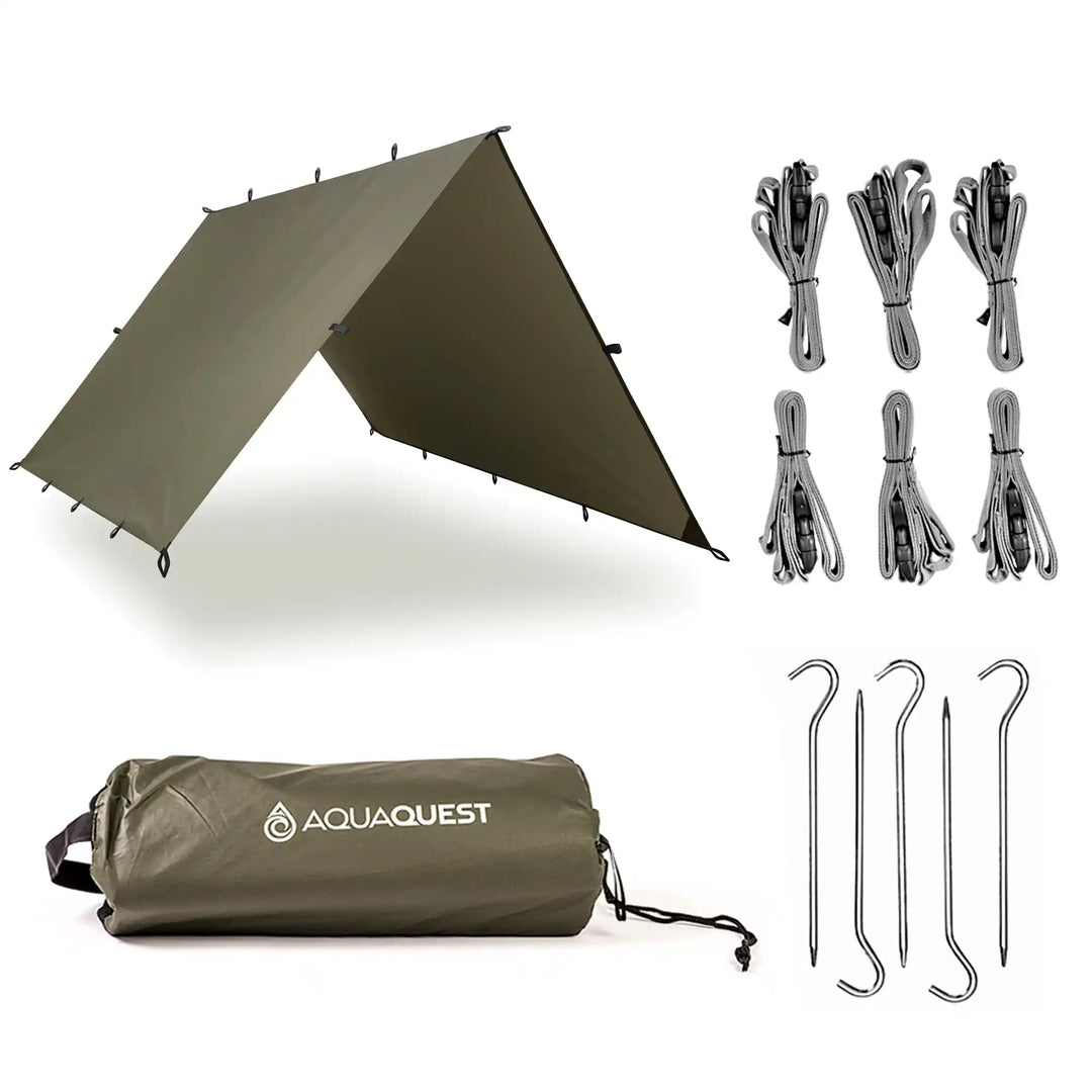 Defender Heavy-Duty Tarp Camping Tarp   AquaQuest Waterproof