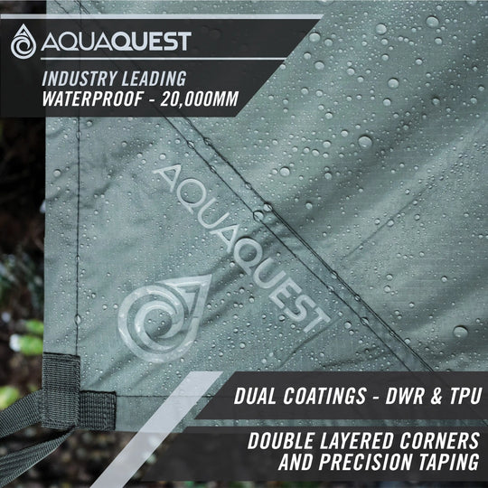 Defender Heavy-Duty Tarp Camping Tarp   AquaQuest Waterproof