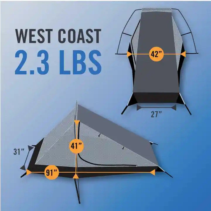 West Coast Bivy Ultralight Pop-Up Tent   AquaQuest Waterproof