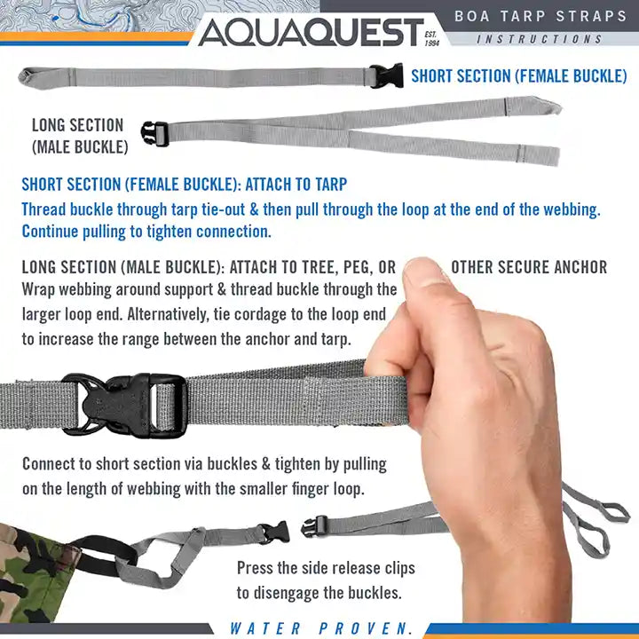 Boa Tarp Compression Straps Tarps   AquaQuest Waterproof